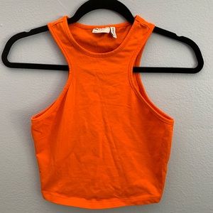 Bright Orange Cropped Asos Tank Top